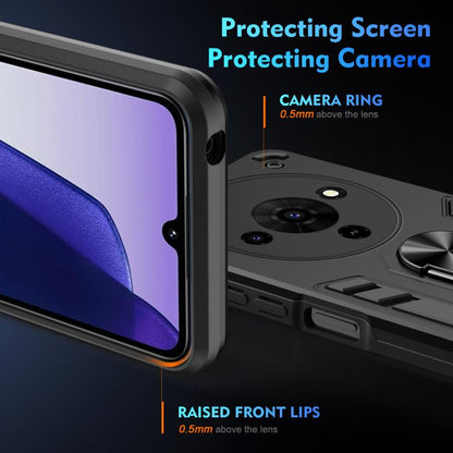 Shockproof Metal Ring Holder Phone Case, For ZTE Blade A76 4G, For ZTE Blade A76 5G, For ZTE Blade A36 4G, For ZTE Blade A56 4G, For ZTE Blade V70 Vita, For ZTE Blade A75 4G, For ZTE Blade A35 / A55, For ZTE Axon 60 Lite