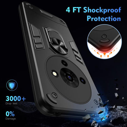 Shockproof Metal Ring Holder Phone Case, For ZTE Blade A76 4G, For ZTE Blade A76 5G, For ZTE Blade A36 4G, For ZTE Blade A56 4G, For ZTE Blade V70 Vita, For ZTE Blade A75 4G, For ZTE Blade A35 / A55, For ZTE Axon 60 Lite