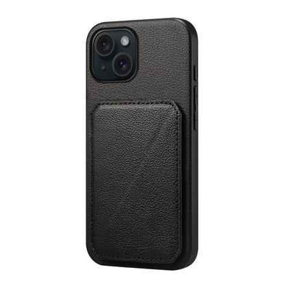 D04 Calf Texture Dual Card Slot Holder Phone Case, For iPhone 15, For iPhone 14 Plus, For iPhone 14, For iPhone 14 Pro, For iPhone 14 Pro Max, For iPhone 13 Pro Max