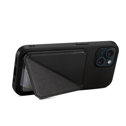 D04 Calf Texture Dual Card Slot Holder Phone Case, For iPhone 15, For iPhone 14 Plus, For iPhone 14, For iPhone 14 Pro, For iPhone 14 Pro Max, For iPhone 13 Pro Max