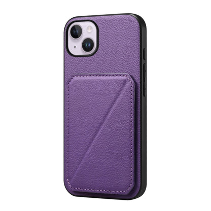 D04 Calf Texture Dual Card Slot Holder Phone Case, For iPhone 15, For iPhone 14 Plus, For iPhone 14, For iPhone 14 Pro, For iPhone 14 Pro Max, For iPhone 13 Pro Max