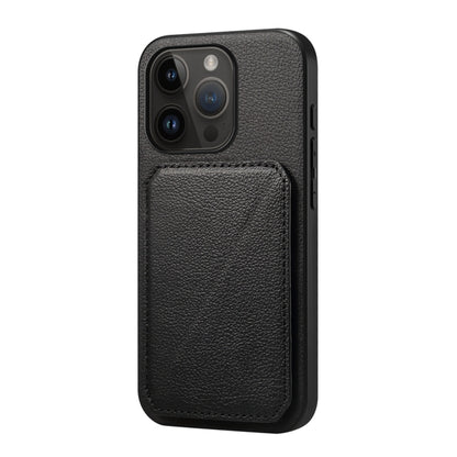 D04 Calf Texture Dual Card Slot Holder Phone Case, For iPhone 15, For iPhone 14 Plus, For iPhone 14, For iPhone 14 Pro, For iPhone 14 Pro Max, For iPhone 13 Pro Max