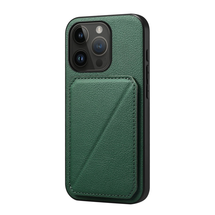 D04 Calf Texture Dual Card Slot Holder Phone Case, For iPhone 15, For iPhone 14 Plus, For iPhone 14, For iPhone 14 Pro, For iPhone 14 Pro Max, For iPhone 13 Pro Max