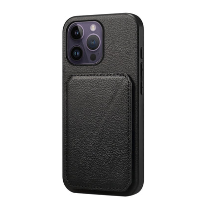 D04 Calf Texture Dual Card Slot Holder Phone Case, For iPhone 15, For iPhone 14 Plus, For iPhone 14, For iPhone 14 Pro, For iPhone 14 Pro Max, For iPhone 13 Pro Max