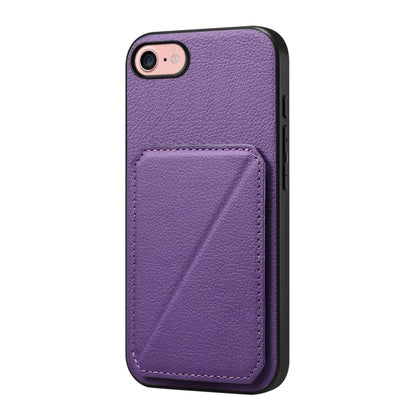 D04 Calf Texture Dual Card Slot Holder Phone Case, For iPhone 18 Pro / 17 Pro, For iPhone 18 Pro Max / 17 Pro Max, For iPhone 17, For iPhone 17 Air, For iPhone 7 / 8 / SE 2022, For iPhone 16 Pro Max