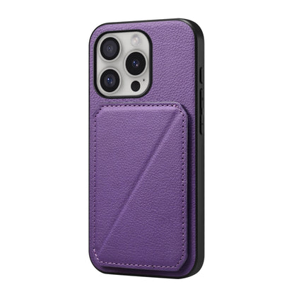 D04 Calf Texture Dual Card Slot Holder Phone Case, For iPhone 16 Pro, For iPhone 16 Plus, For iPhone 16, For iPhone 15 Pro Max, For iPhone 15 Pro, For iPhone 15 Plus