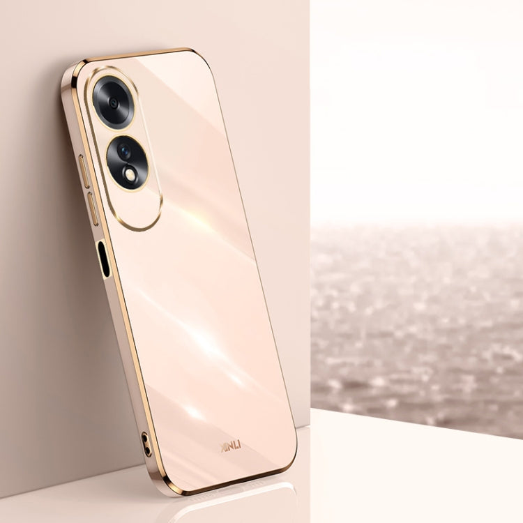 XINLI Straight Edge 6D Electroplate TPU Phone Case, For OPPO A3 Pro India, For OPPO A60 4G, For OPPO K12