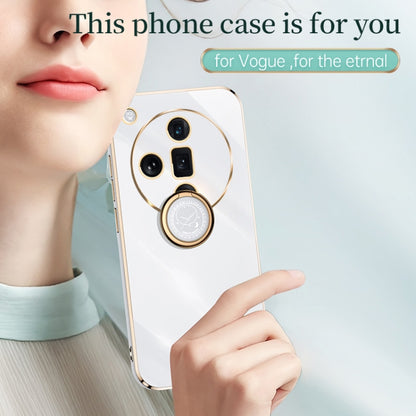 XINLI Straight Edge 6D Electroplate TPU Phone Case with Ring Holder