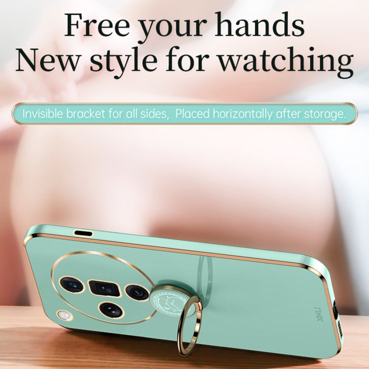 XINLI Straight Edge 6D Electroplate TPU Phone Case with Ring Holder