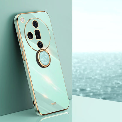 XINLI Straight Edge 6D Electroplate TPU Phone Case with Ring Holder, For OPPO K12, For OPPO Reno11 F, For OPPO Find X7 5G