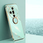 XINLI Straight Edge 6D Electroplate TPU Phone Case with Ring Holder, For OPPO K12, For OPPO Reno11 F, For OPPO Find X7 5G