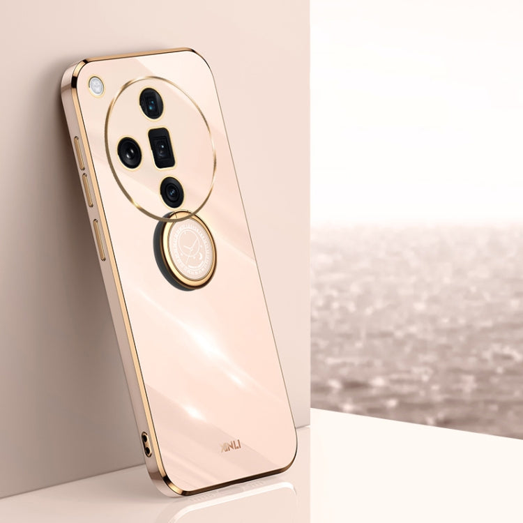 XINLI Straight Edge 6D Electroplate TPU Phone Case with Ring Holder, For OPPO K12, For OPPO Reno11 F, For OPPO Find X7 5G