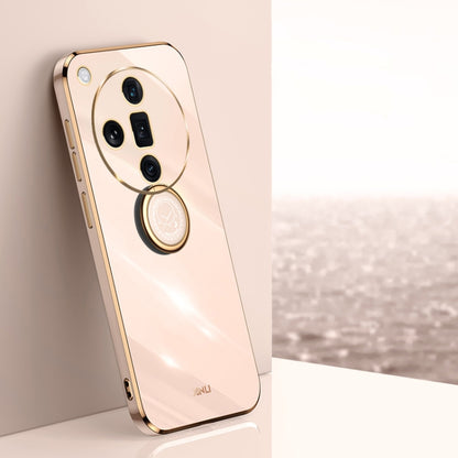 XINLI Straight Edge 6D Electroplate TPU Phone Case with Ring Holder, For OPPO K12, For OPPO Reno11 F, For OPPO Find X7 5G