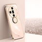 XINLI Straight Edge 6D Electroplate TPU Phone Case with Ring Holder, For OPPO K12, For OPPO Reno11 F, For OPPO Find X7 5G