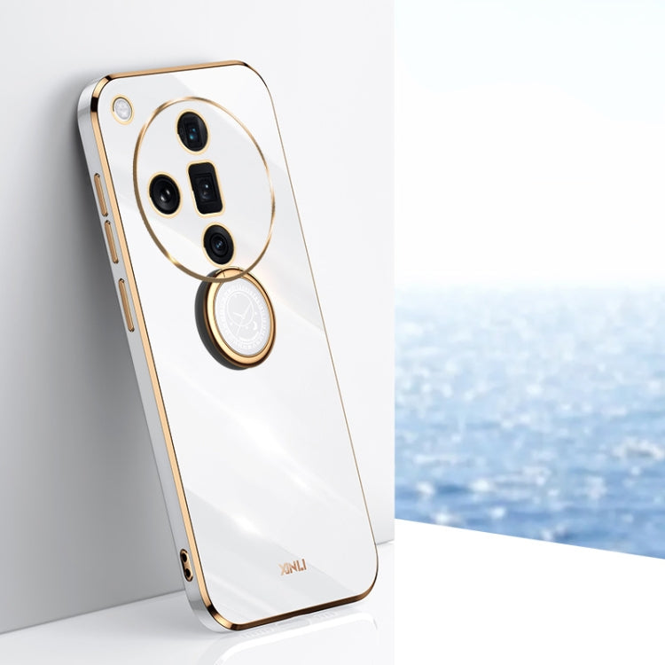 XINLI Straight Edge 6D Electroplate TPU Phone Case with Ring Holder, For OPPO K12, For OPPO Reno11 F, For OPPO Find X7 5G