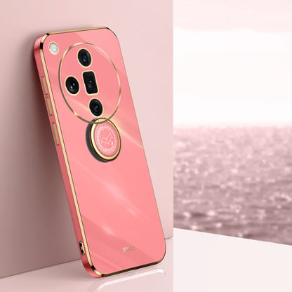 XINLI Straight Edge 6D Electroplate TPU Phone Case with Ring Holder, For OPPO K12, For OPPO Reno11 F, For OPPO Find X7 5G