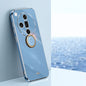 XINLI Straight Edge 6D Electroplate TPU Phone Case with Ring Holder, For OPPO K12, For OPPO Reno11 F, For OPPO Find X7 5G