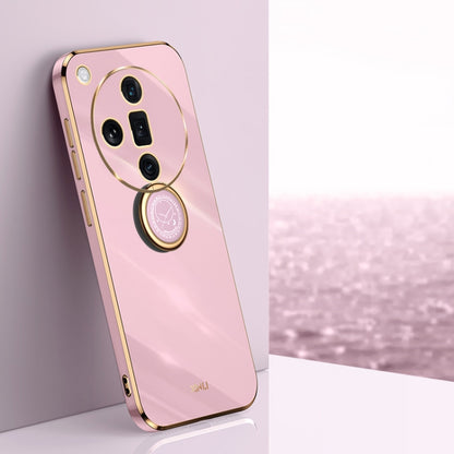 XINLI Straight Edge 6D Electroplate TPU Phone Case with Ring Holder, For OPPO K12, For OPPO Reno11 F, For OPPO Find X7 5G