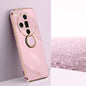 XINLI Straight Edge 6D Electroplate TPU Phone Case with Ring Holder, For OPPO K12, For OPPO Reno11 F, For OPPO Find X7 5G