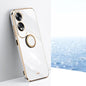 XINLI Straight Edge 6D Electroplate TPU Phone Case with Ring Holder, For OPPO A3 Pro India, For OPPO A60 4G, For OPPO K12