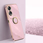 XINLI Straight Edge 6D Electroplate TPU Phone Case with Ring Holder, For OPPO A3 Pro India, For OPPO A60 4G, For OPPO K12