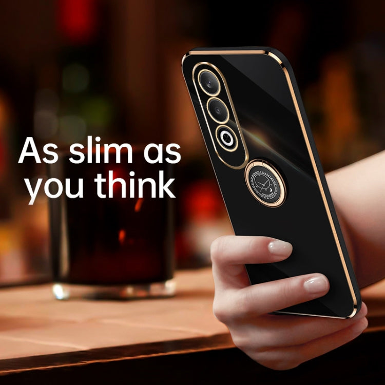 XINLI Straight Edge 6D Electroplate TPU Phone Case with Ring Holder, For OPPO K12, For OPPO Reno11 F, For OPPO Find X7 5G