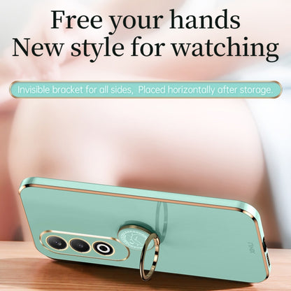 XINLI Straight Edge 6D Electroplate TPU Phone Case with Ring Holder, For OPPO K12, For OPPO Reno11 F, For OPPO Find X7 5G