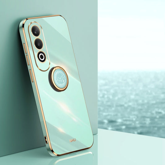 XINLI Straight Edge 6D Electroplate TPU Phone Case with Ring Holder, For OPPO K12, For OPPO Reno11 F, For OPPO Find X7 5G