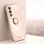 XINLI Straight Edge 6D Electroplate TPU Phone Case with Ring Holder, For OPPO K12, For OPPO Reno11 F, For OPPO Find X7 5G