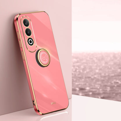 XINLI Straight Edge 6D Electroplate TPU Phone Case with Ring Holder, For OPPO K12, For OPPO Reno11 F, For OPPO Find X7 5G