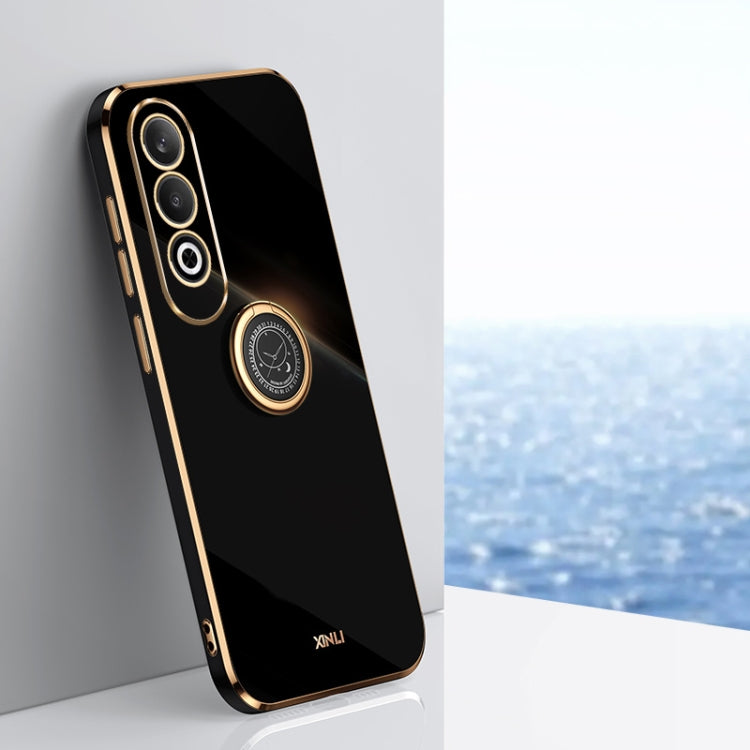 XINLI Straight Edge 6D Electroplate TPU Phone Case with Ring Holder, For OPPO K12, For OPPO Reno11 F, For OPPO Find X7 5G