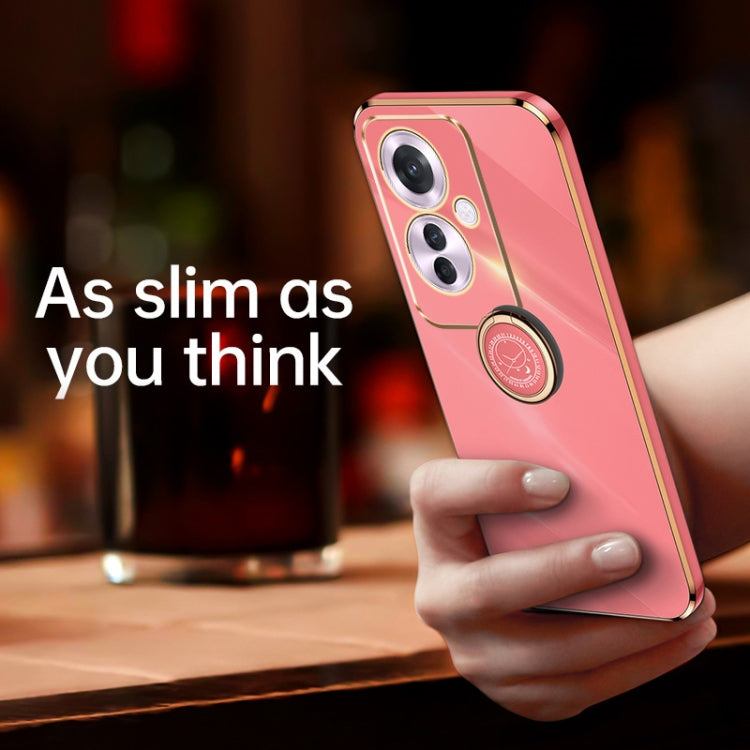 XINLI Straight Edge 6D Electroplate TPU Phone Case with Ring Holder, For OPPO Reno11 F, For OPPO Find X7 5G