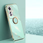 XINLI Straight Edge 6D Electroplate TPU Phone Case with Ring Holder, For OPPO K12, For OPPO Reno11 F, For OPPO Find X7 5G