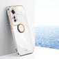 XINLI Straight Edge 6D Electroplate TPU Phone Case with Ring Holder, For OPPO K12, For OPPO Reno11 F, For OPPO Find X7 5G