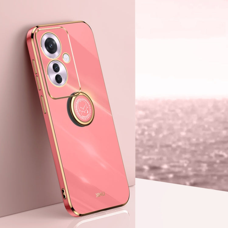 XINLI Straight Edge 6D Electroplate TPU Phone Case with Ring Holder