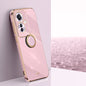XINLI Straight Edge 6D Electroplate TPU Phone Case with Ring Holder, For OPPO K12, For OPPO Reno11 F, For OPPO Find X7 5G