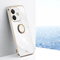 XINLI Straight Edge 6D Electroplate TPU Phone Case with Ring Holder, For OPPO A3 5G India, For OPPO A3 Pro India, For OPPO A60 4G