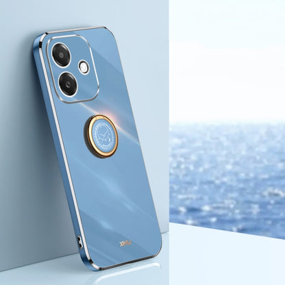 XINLI Straight Edge 6D Electroplate TPU Phone Case with Ring Holder, For OPPO A3 5G India, For OPPO A3 Pro India, For OPPO A60 4G