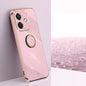 XINLI Straight Edge 6D Electroplate TPU Phone Case with Ring Holder, For OPPO A3 5G India, For OPPO A3 Pro India, For OPPO A60 4G