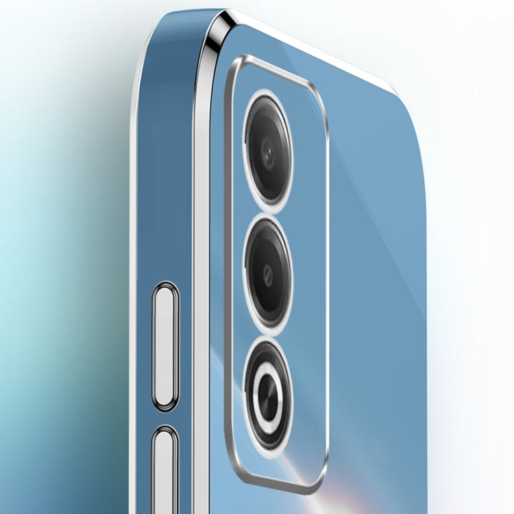 XINLI Straight Edge 6D Electroplate TPU Phone Case with Ring Holder, For OPPO A3 Pro India, For OPPO A60 4G, For OPPO K12