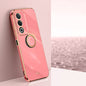 XINLI Straight Edge 6D Electroplate TPU Phone Case with Ring Holder, For OPPO A3 Pro India, For OPPO A60 4G, For OPPO K12