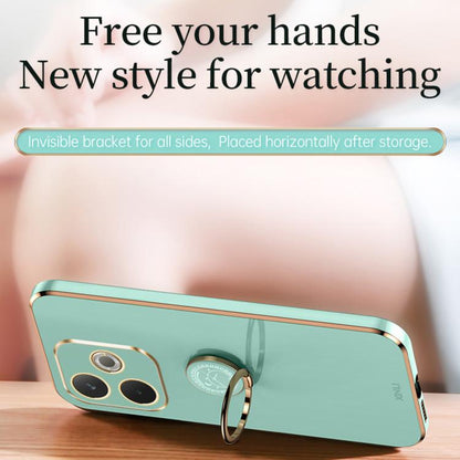 XINLI Straight Edge 6D Electroplate TPU Phone Case with Ring Holder, For OPPO A5 Pro 5G Global, For OPPO Reno13 F 5G Global, For OPPO A3 5G India