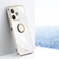 XINLI Straight Edge 6D Electroplate TPU Phone Case with Ring Holder, For OPPO A5 Pro 5G Global, For OPPO Reno13 F 5G Global, For OPPO A3 5G India