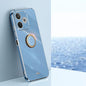 XINLI Straight Edge 6D Electroplate TPU Phone Case with Ring Holder, For OPPO A5 Pro 5G Global, For OPPO Reno13 F 5G Global, For OPPO A3 5G India