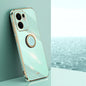 XINLI Straight Edge 6D Electroplate TPU Phone Case with Ring Holder, For OPPO A5 Pro 5G Global, For OPPO Reno13 F 5G Global, For OPPO A3 5G India