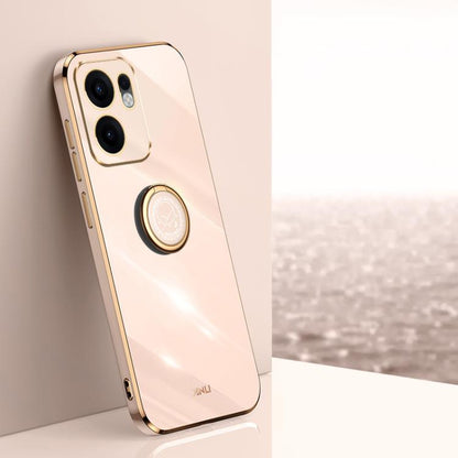 XINLI Straight Edge 6D Electroplate TPU Phone Case with Ring Holder, For OPPO A5 Pro 5G Global, For OPPO Reno13 F 5G Global, For OPPO A3 5G India