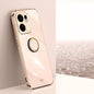 XINLI Straight Edge 6D Electroplate TPU Phone Case with Ring Holder, For OPPO A5 Pro 5G Global, For OPPO Reno13 F 5G Global, For OPPO A3 5G India