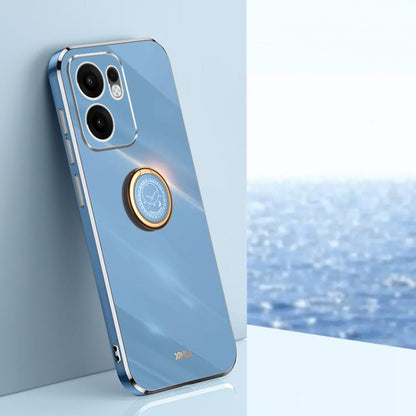 XINLI Straight Edge 6D Electroplate TPU Phone Case with Ring Holder, For OPPO A5 Pro 5G Global, For OPPO Reno13 F 5G Global, For OPPO A3 5G India