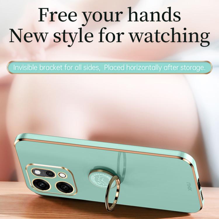 XINLI Straight Edge 6D Electroplate TPU Phone Case with Ring Holder, For OPPO Reno14 Pro 5G Global, For OPPO Reno14 5G Global, For OPPO Find X8 Ultra