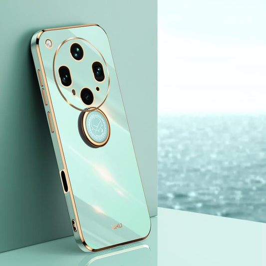 XINLI Straight Edge 6D Electroplate TPU Phone Case with Ring Holder, For OPPO Find X8 Ultra, For OPPO A5 Pro 5G Global, For OPPO Reno13 F 5G Global